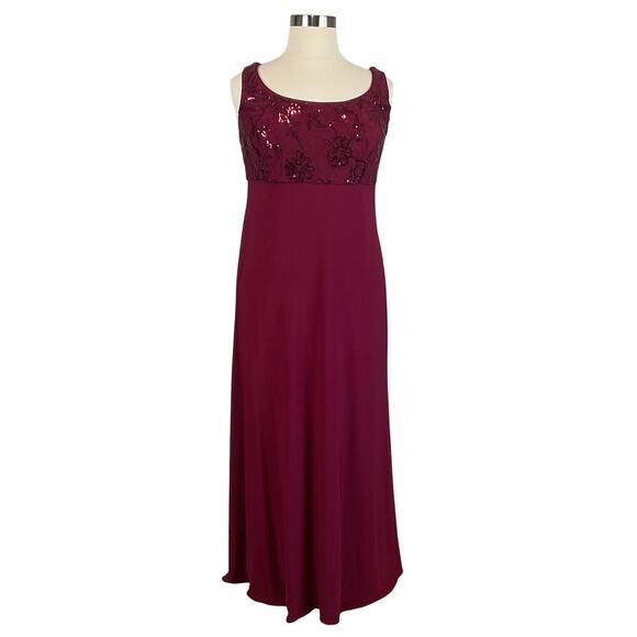 R&M Richards Women's Formal Dress Size 18W Red Sequined Sleeveless Long Gown - Picture 1 of 11
